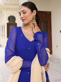 Viyanka Regal Blue Pearl Patiala Ensemble
