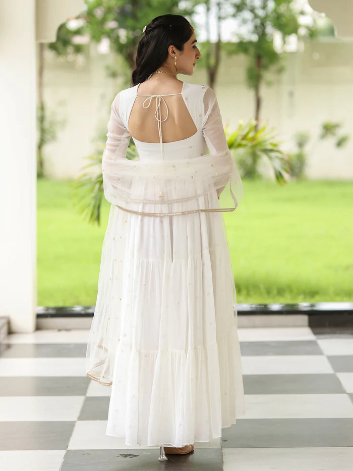 Viyanka Meher White Anarkali