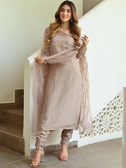 Viyanka Beige Silk Kurta Set