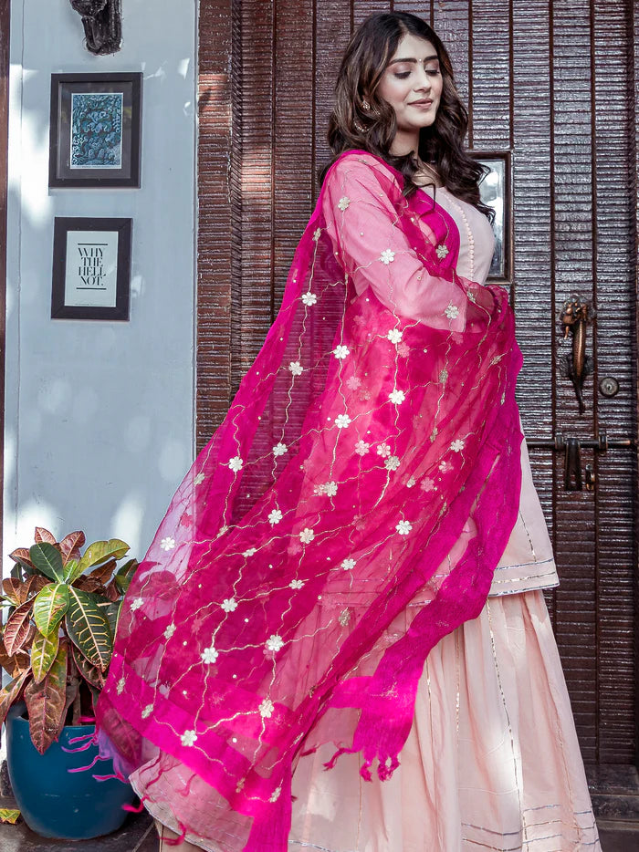 Viyanka Peach Cotton Kurta Sharara Set