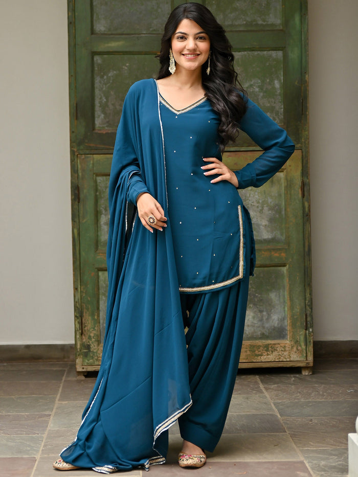 Viyanka Teal Noor Patiala Suit Set