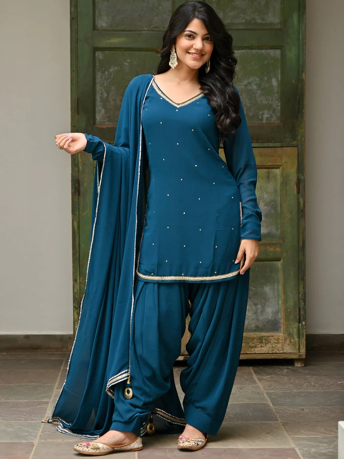 Viyanka Teal Noor Patiala Suit Set