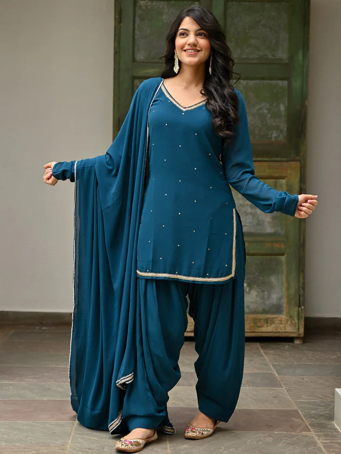 Viyanka Teal Noor Patiala Suit Set