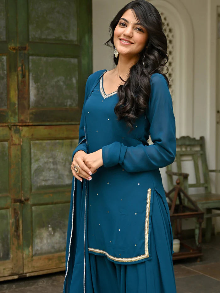 Viyanka Teal Noor Patiala Suit Set