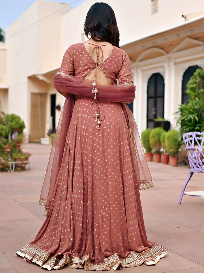 Viyanka Brown Georgette Festive Lehenga Set