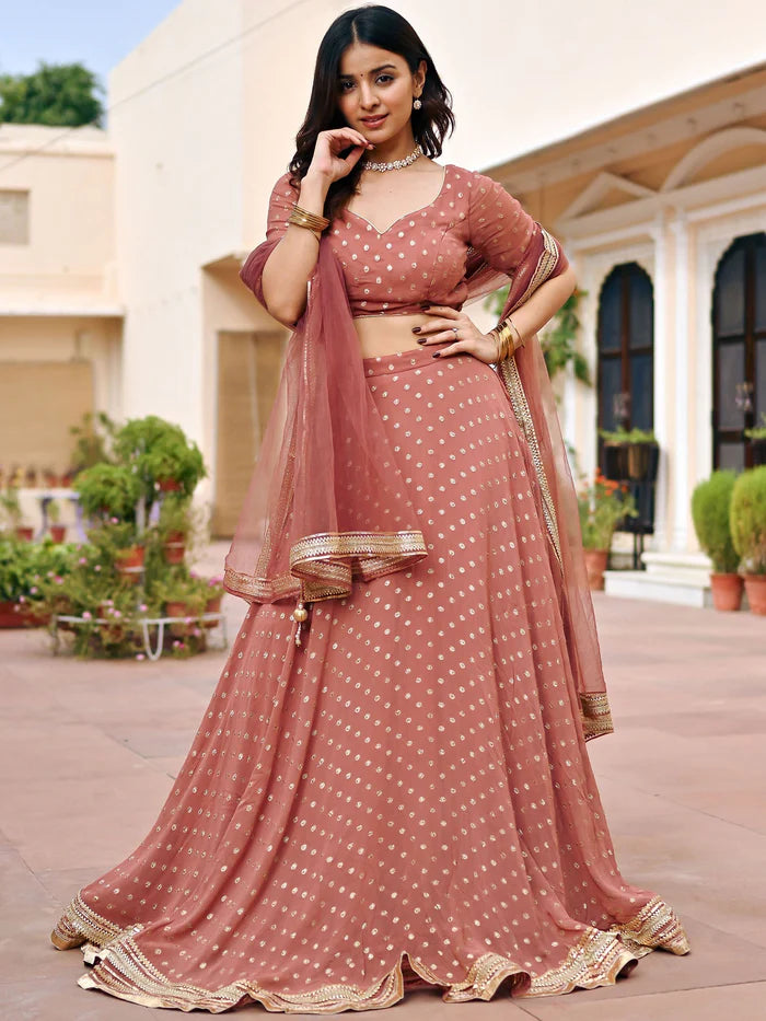 Viyanka Brown Georgette Festive Lehenga Set